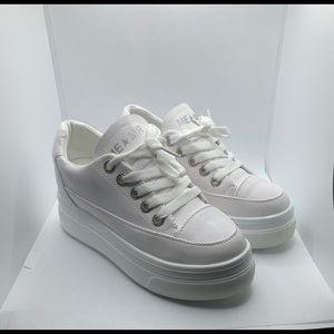 White platform sneakers